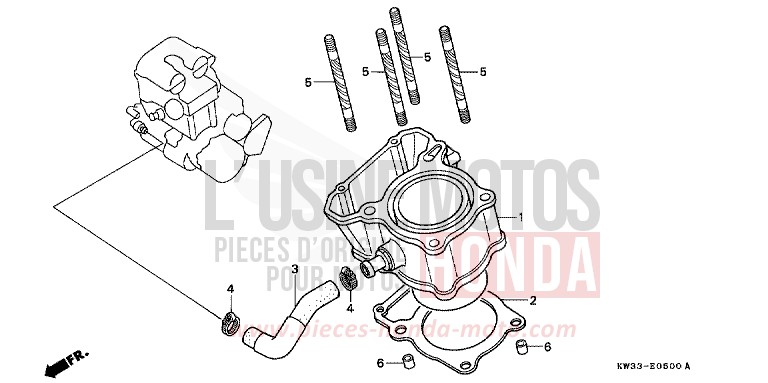 CYLINDRE de Dominator 250 FIGHTING RED (R134) 1990
